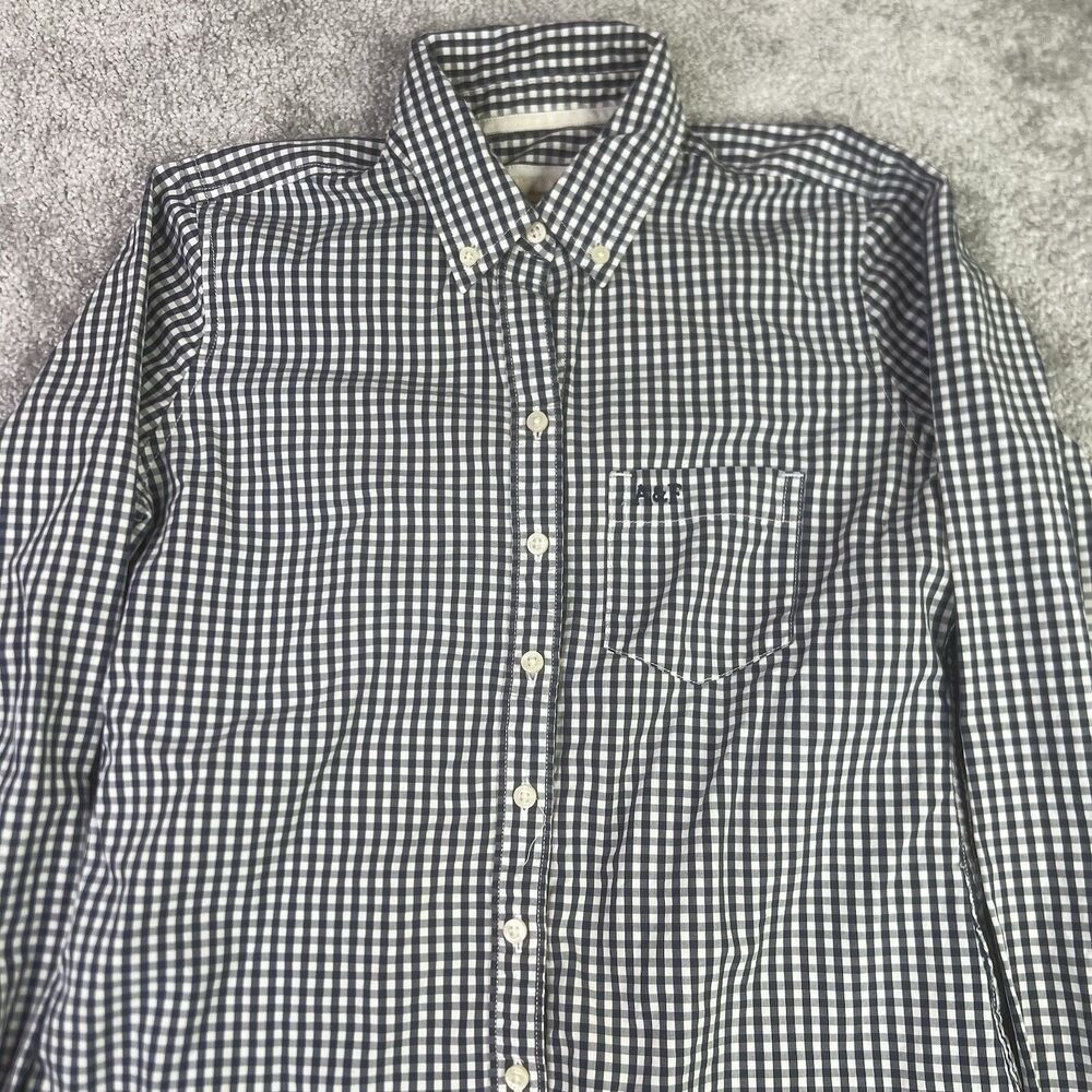 Abercrombie & Fitch Shirt Mens Small Blue Checkered Long Sleeve